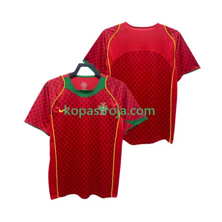 Billiga Fotbollströjor Portugal 2004 Retro Hemma tröja Kortärmad